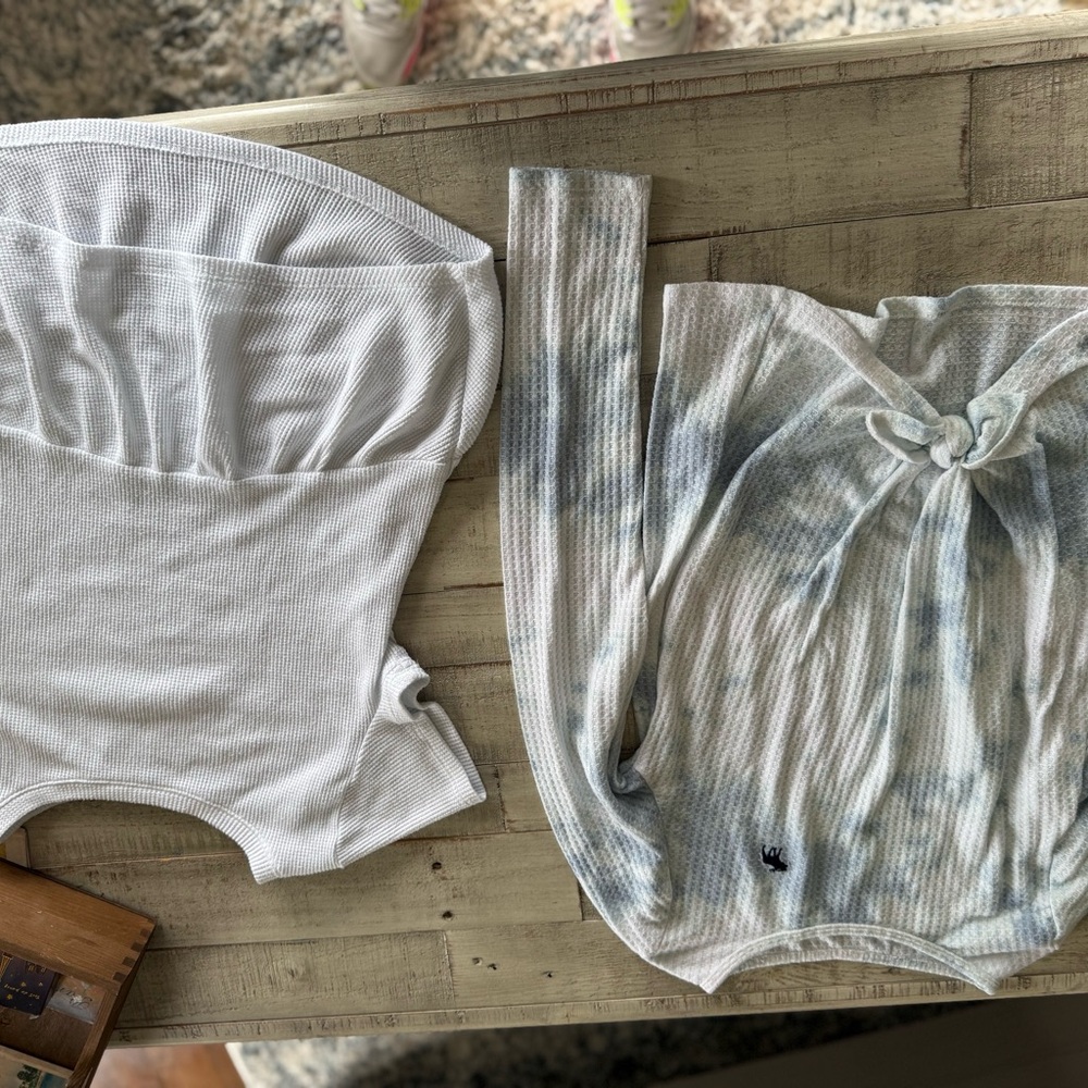 Abercrombie Kids White Waffle Knit Top